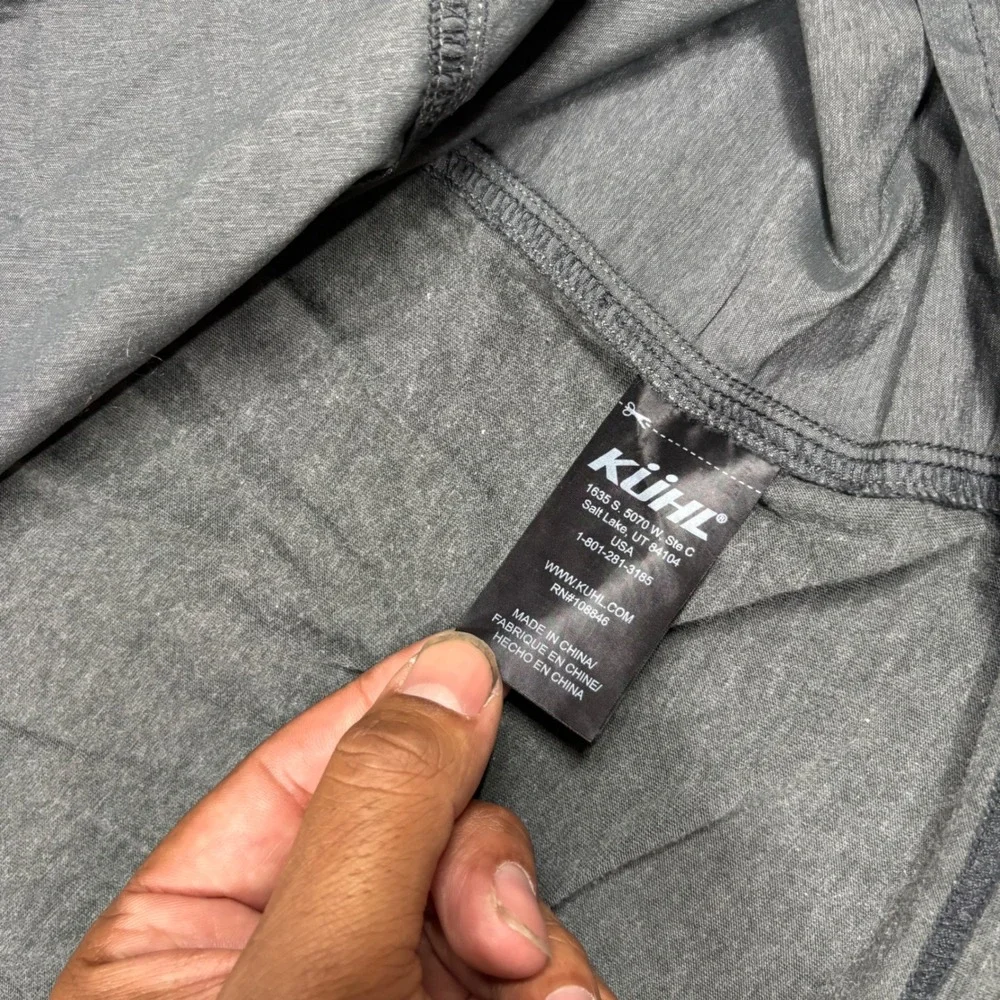Kuhl Mens Gray Hybrid Long Sleeve Button Down Hiking Shirt Large L Utility